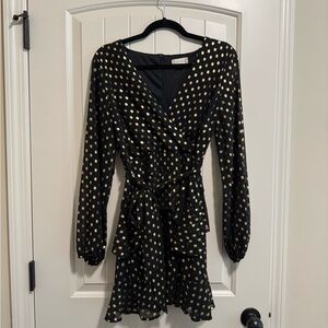 Black and Gold Polka Dot Dress